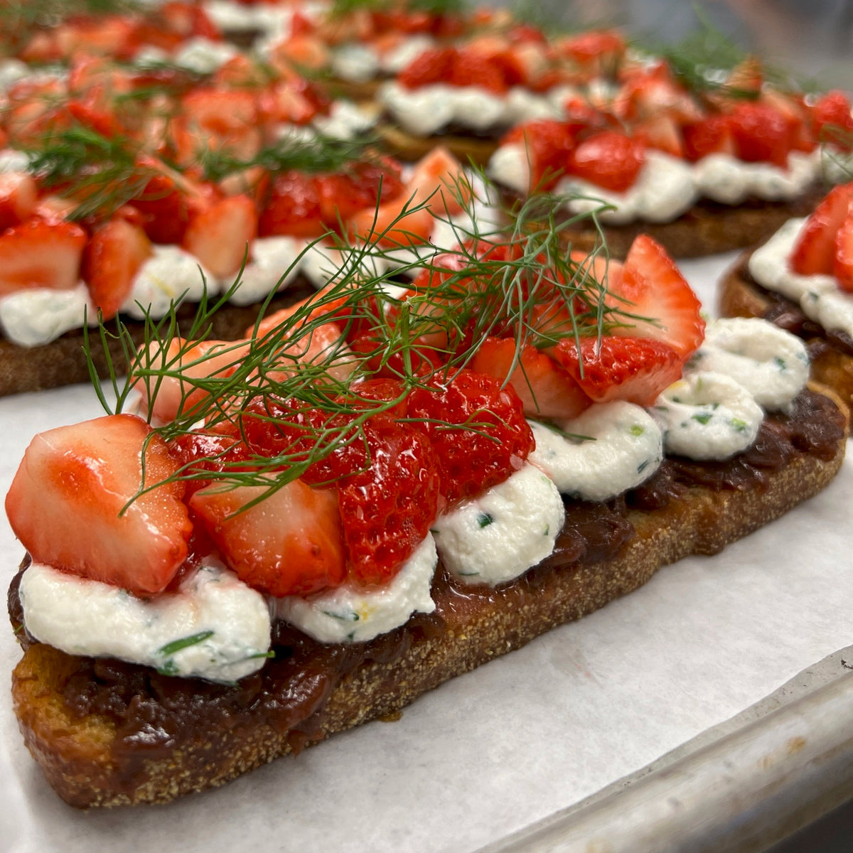 Omakase Berry Tartine with Fresh Ricotta and Strawberry Sofrito